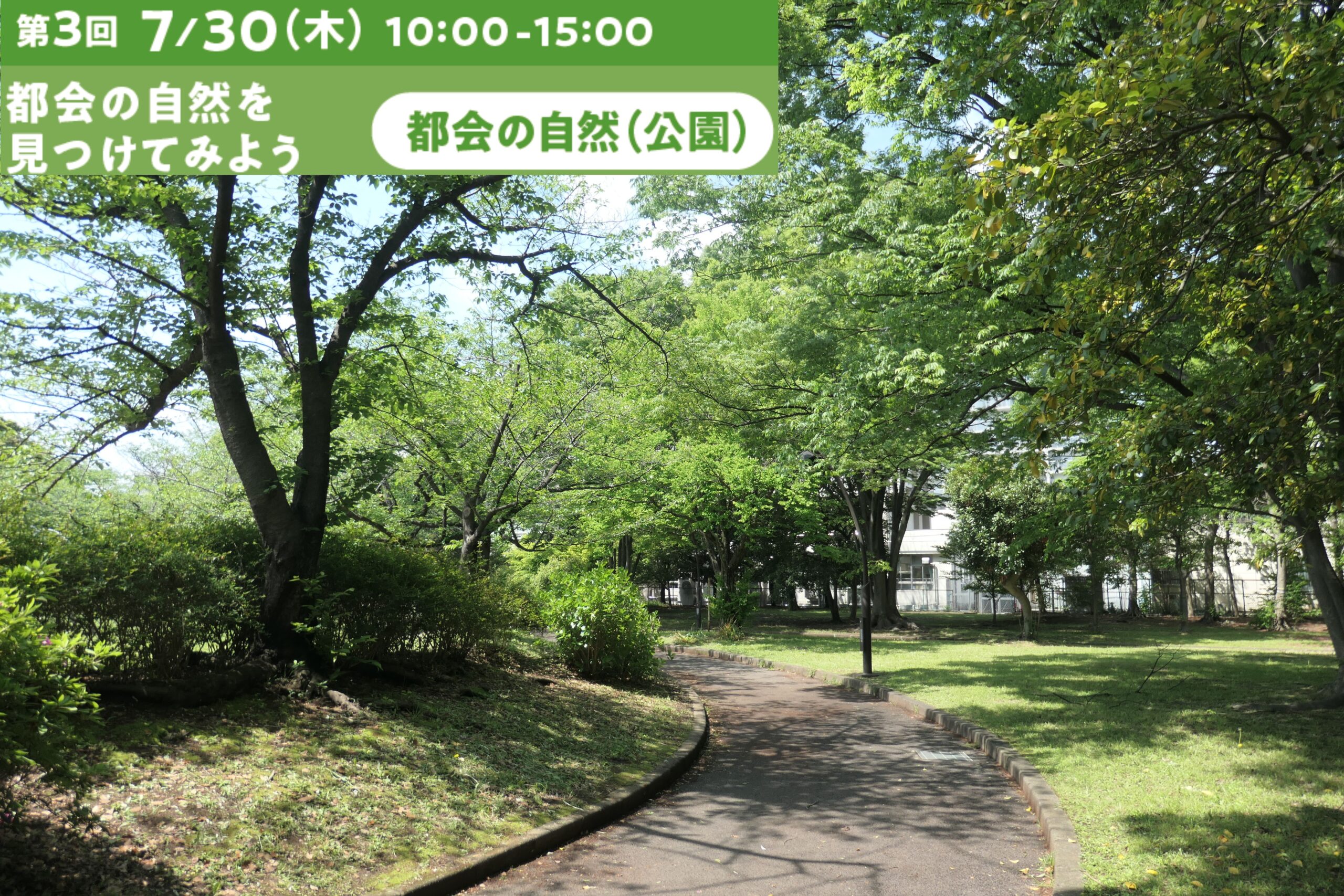 【イベント情報】「【小学校教員向け】環境教育研修会　第3回「都会の自然を見つけてみよう」」を追加しました。